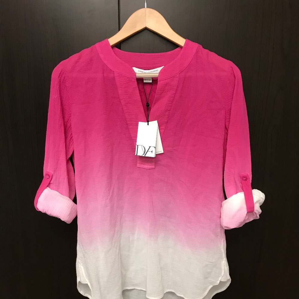 Diane Von Furstenberg Ombre Pink Shirt